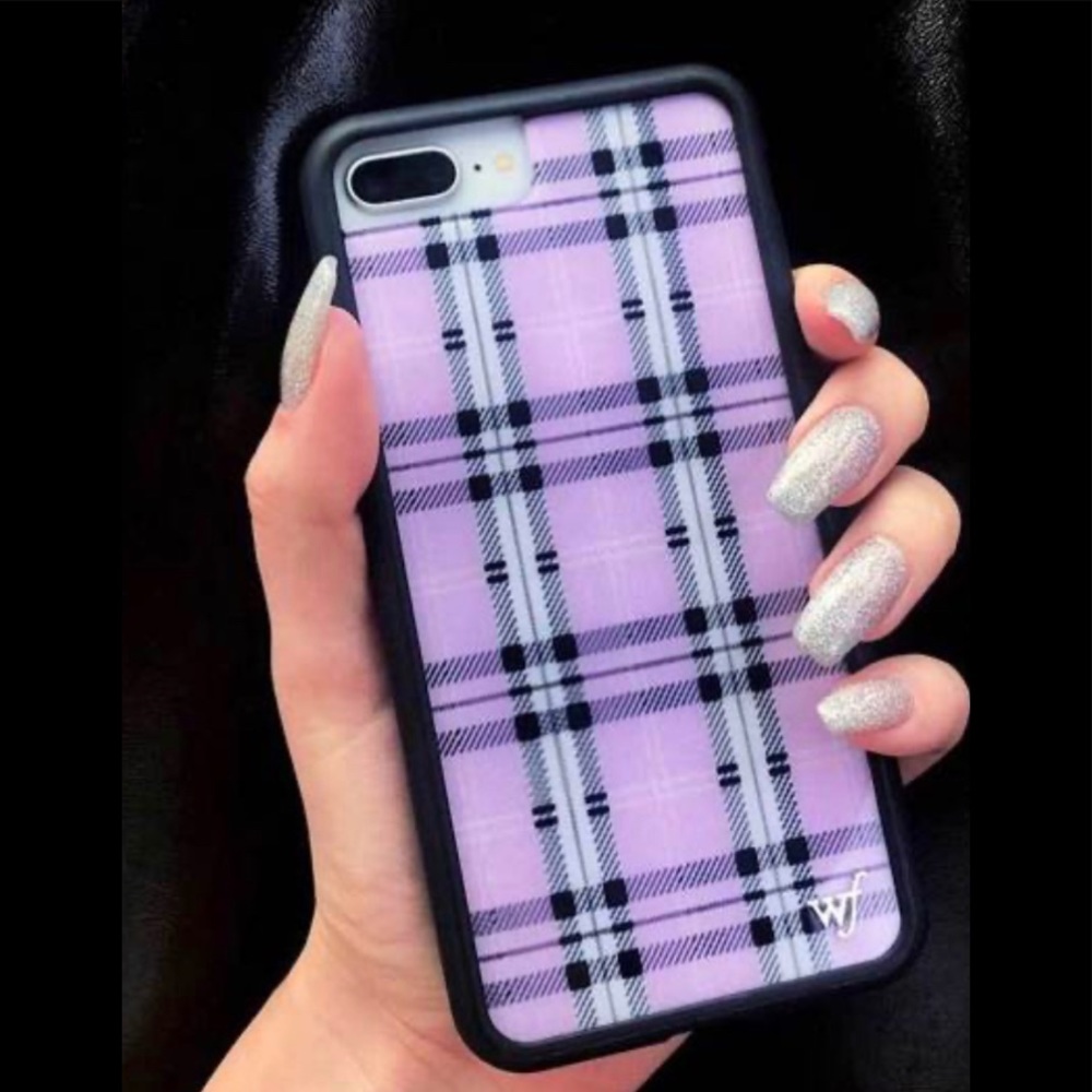 Lvender plaid wildflower case iPhone XR